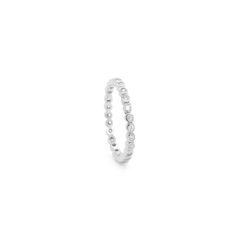 Sterling Silver Mini CZ Bubble Band Ring (R-1580) - R-1580-5