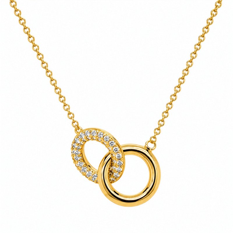 Premium Gold Plated CZ Links Ring (AJ-R0012-G-5)