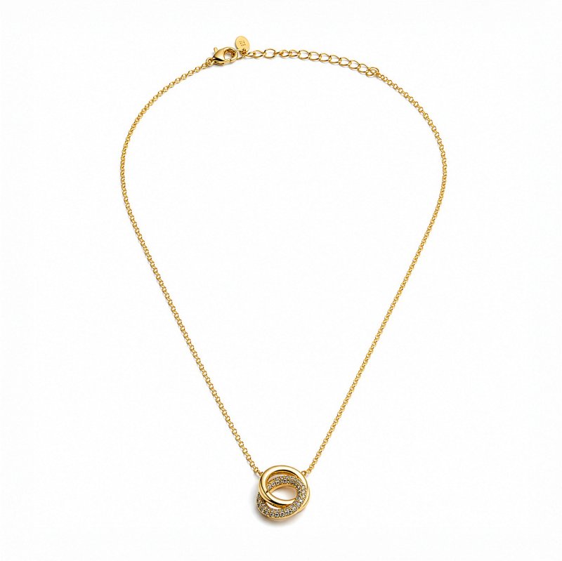 Premium Gold Plated CZ Links Ring (AJ-R0012-G-5)