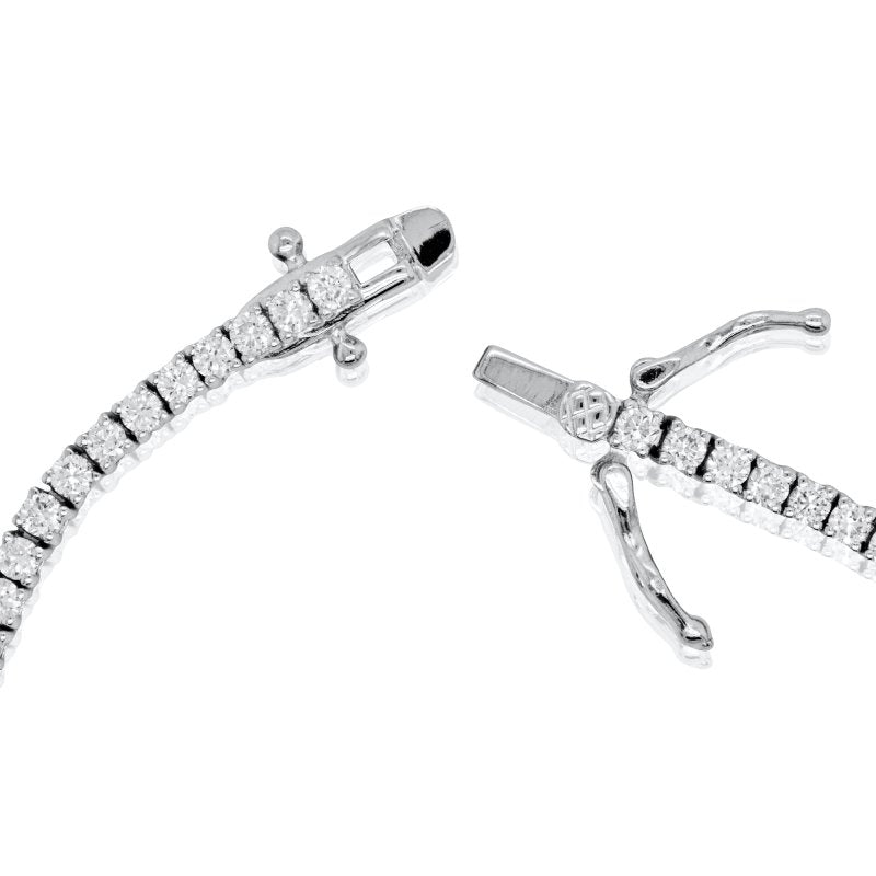 Sterling Silver Rhodium Plated Lab Grown Diamond 2mm TCW 2.0ct Tennis Bracelet (BR-LGD-151)