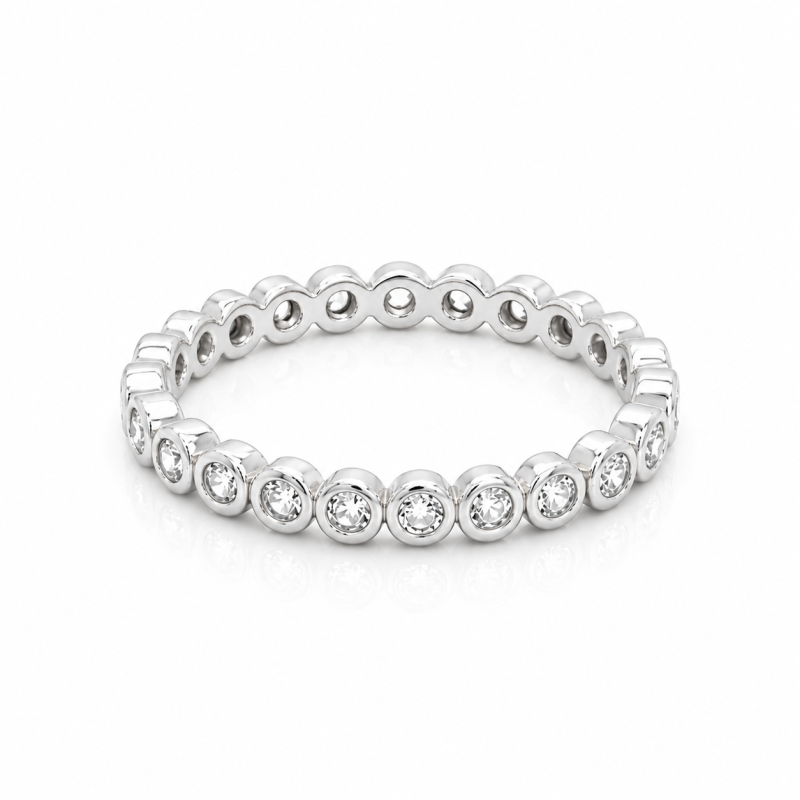 Sterling Silver Mini CZ Bubble Band Ring (R-1580) - R-1580-5