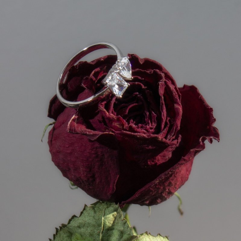 Sterling Silver Moi and Toi CZ Ring (R-1630) - R-1630-5